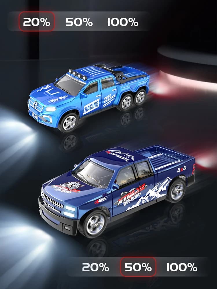 1:64 Alloy Proportional Remote Control Vehicle Model 2.4GHz Mini Simulation RC Car With Trailer SUV Drifts Electric Gifts