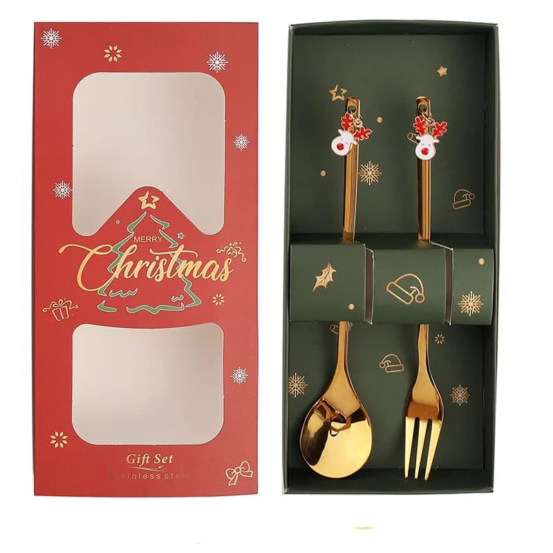 Reusable Christmas Spoon Sets Santa Claus Figurine Dessert Spoons Festive Decorative Tableware Sets Novelty Party Supplies