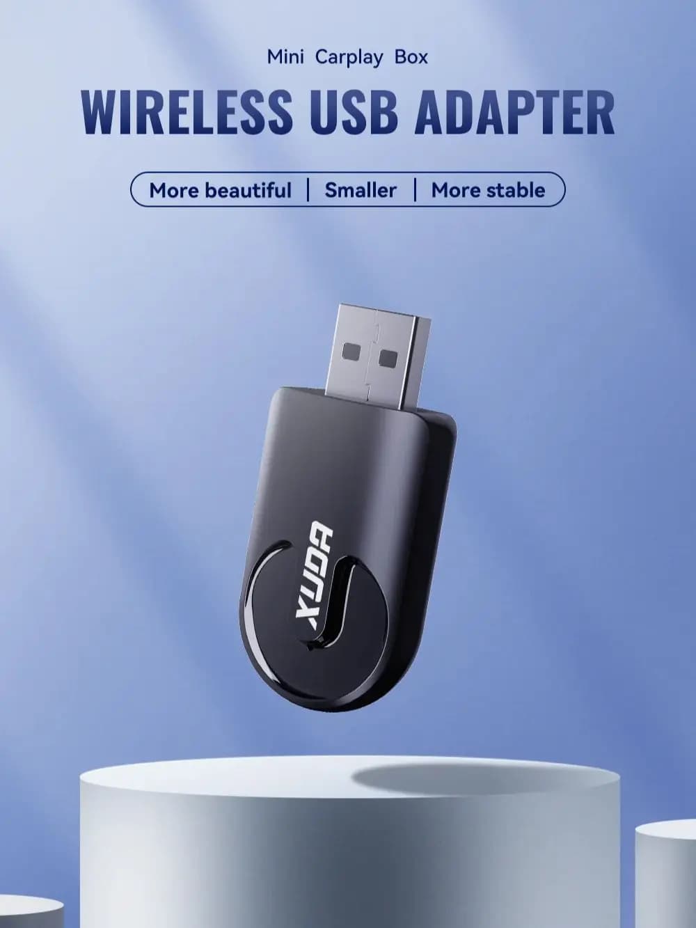 XUDA  Mini Wired to Wireless 2 in 1 AI Box Carplay 5G Wif & Bluetooth 5.0 Android Auto Plug and Play Non-inductive Connection