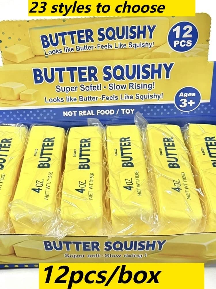 Wholesale 1 Box 12Pcs Slow Rebound Squeeze Toy Butter Stick Anti Stress Release Soft Sensory Toy , Suitable For Offline Retail