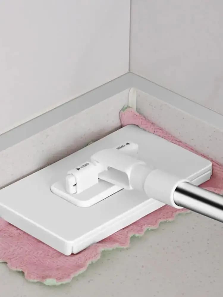 New with 3 Reusable Cloths Hands-free Mop 360° Rotating Head Clamping Automatic Mop Clip Towel Mop Dust Removal