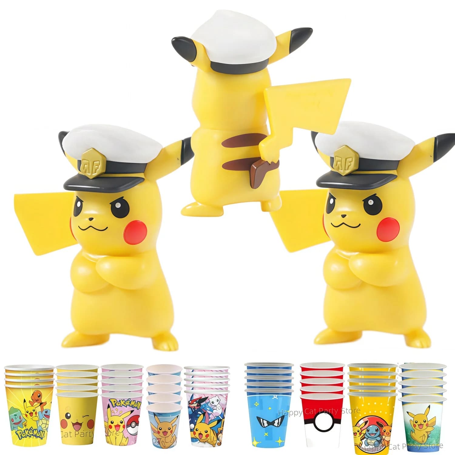 Pokemon Party Cup Birthday Party Decor Pikachu Disposable Cup Poke Ball Paper Cup Baby Shower Kids Boys Favors Party Supplies
