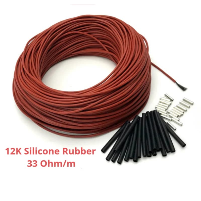 12K Floor Warm Heating Cable 50 to 100 Meters 33ohm/m Carbon Fiber Heating Wires heating wire coil