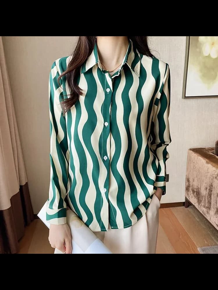 Autumn Shirt Loose Temperament Curved Wicker Personality French Temperament Trend Top