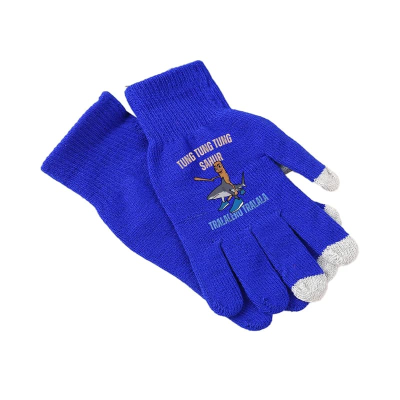 Italian Brainrot Gloves Kids Tralalero Tralala Cute Glove Boys Girls Winter Warm Touchable Screen Mittens Children Birthday Gift