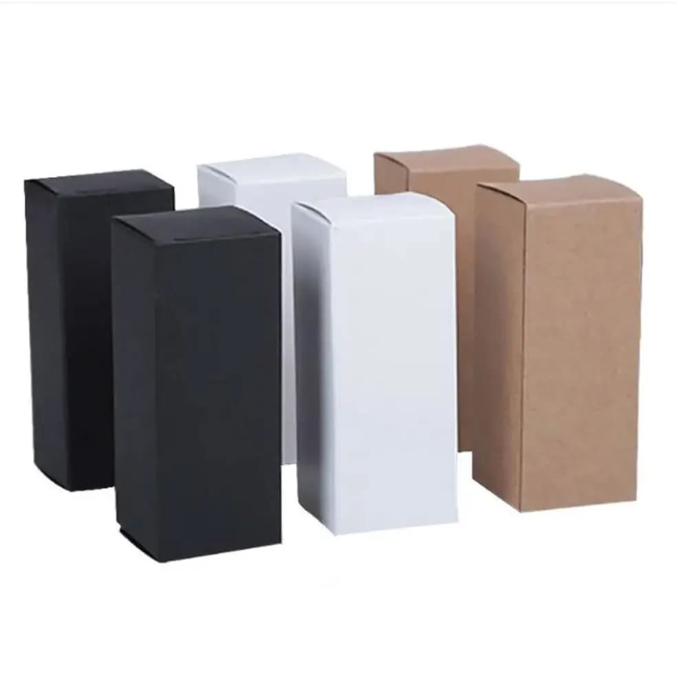 100pcs Blank Kraft Handmade Soap Box White Cardboard Paper Jewelry Box Wedding Party Favor Black Craft gift Box