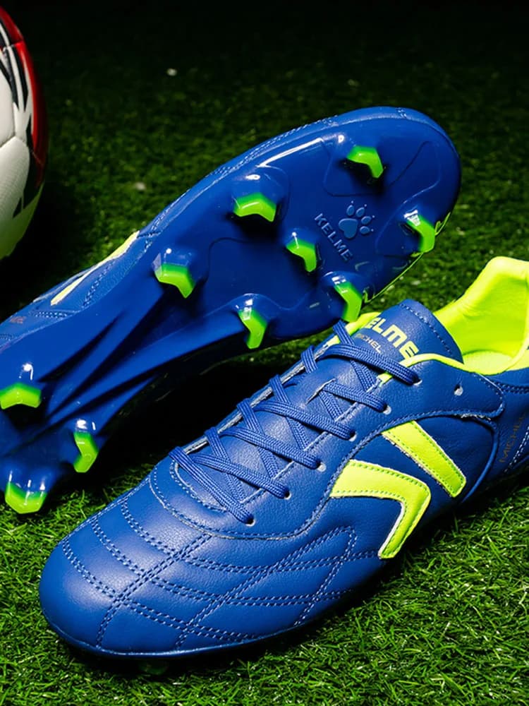 KELME FG Soccer Shoes Original Cow-Skin Sneakers Men Professional Grass Non-Slip Sports Training  Football Boots  ZX80011018