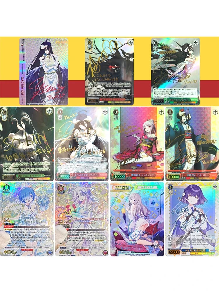 Anime card Overlord albedo DIY Homemade Bronzing texture beauty Cool Collection card Christmas birthday gift Game toys