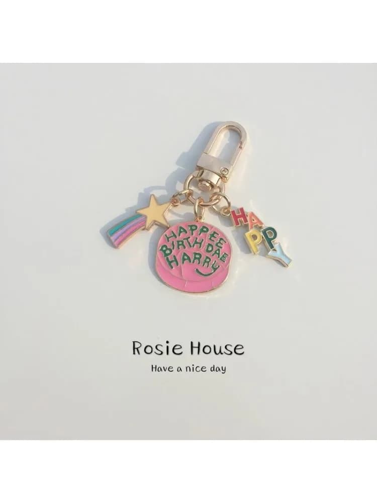 Harry Potter Korean-Style Ins Girls' Heart Cake Keychain – AirPods Charm, Bag Pendant, Cute Creative Birthday Gift for Her