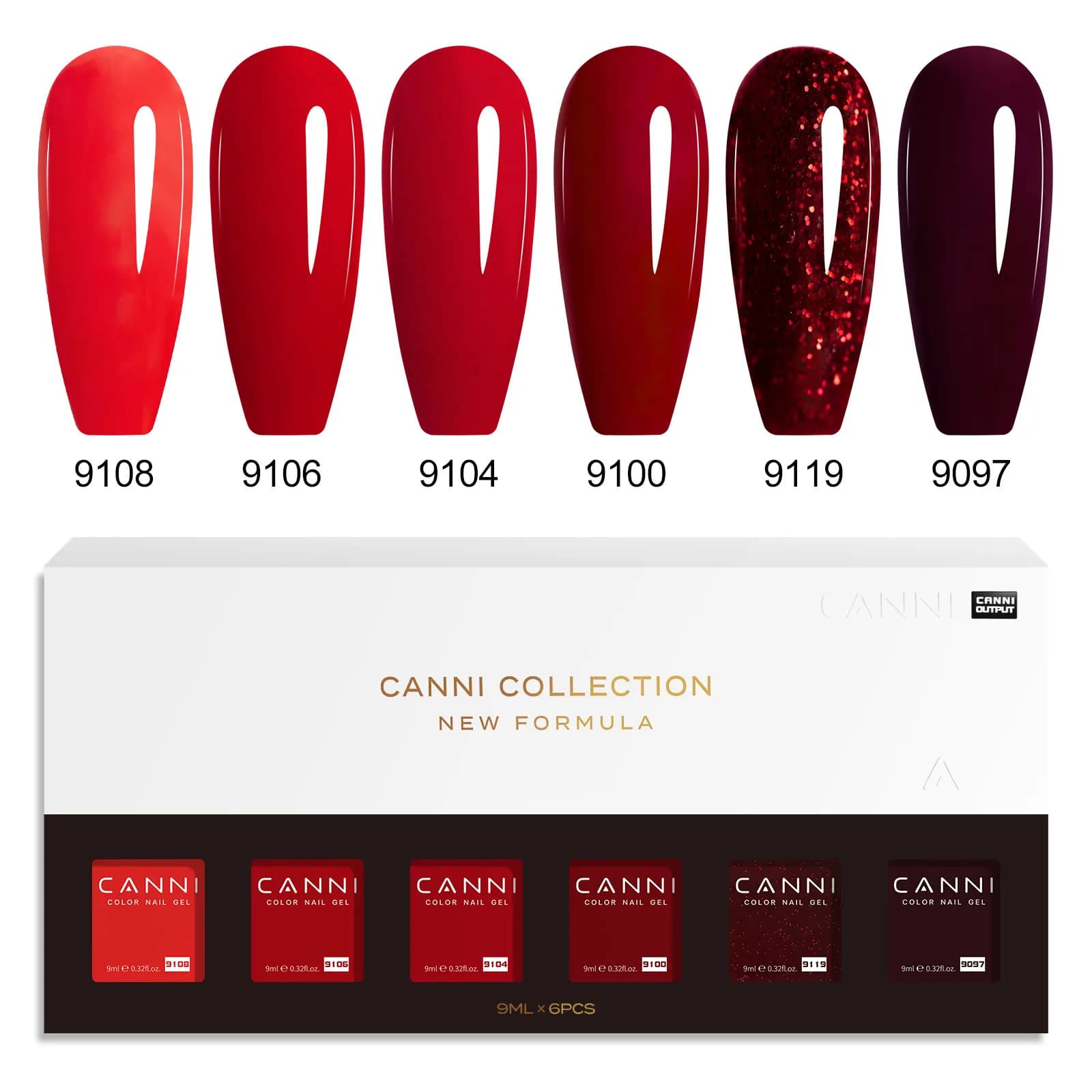 6pcs/kit CANNI HEMA TPO FREE Nail Gel Polish Set Gorgeous Color Semi Permanent Soak off UV LED Gel Nail Varnish Christmas Gift