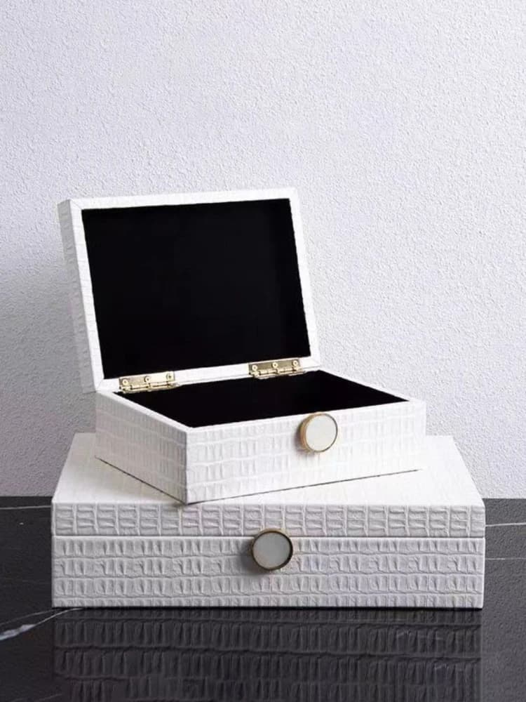 Wooden Jewelry Box Organizer and Storage Surface Leather Multi Functional Jewelry Box Luxury Packaging Supplies Holiday Gifts