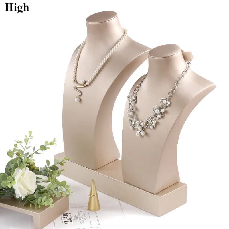 Jewellers Shop Counter Window Cabinet Jewelry Display Holder White PU Leather Necklace Bracelet Ring Earrings Stand Hanging Rack