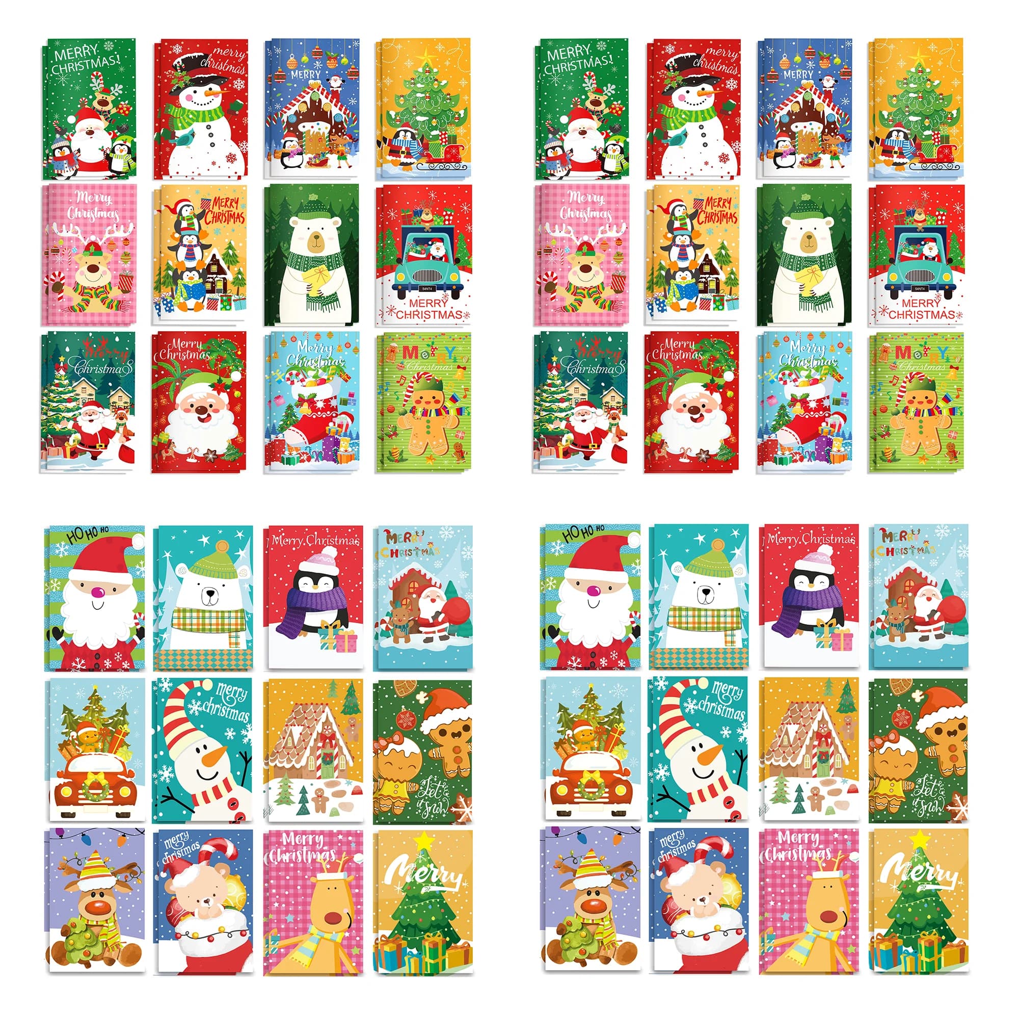 12/24/36pcs Christmas Mini Pocket Notebook, Snowman Santa Pattern Memo Pads, School Diary Notepads, Kids Gifts Party Supplies