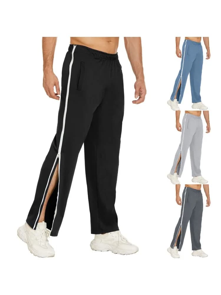 New Men's Sport Pants Fashion Side Zipper Design Baggy Basketball Pants Gym Fitness Joggers Trousers Men Loose Casual Sweatpants