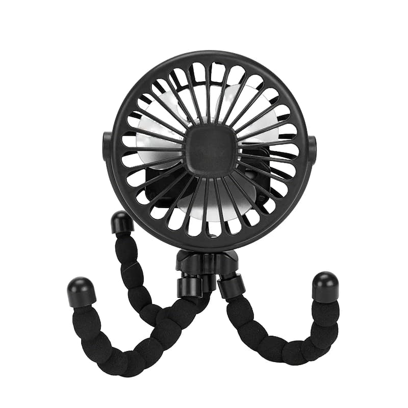 Portable Clip Fan Mini Stroller Fan USB Rechargeable Baby Stroller Octopus Fan 360° Rotate Outdoor Tripod Fan Small Clip Fan