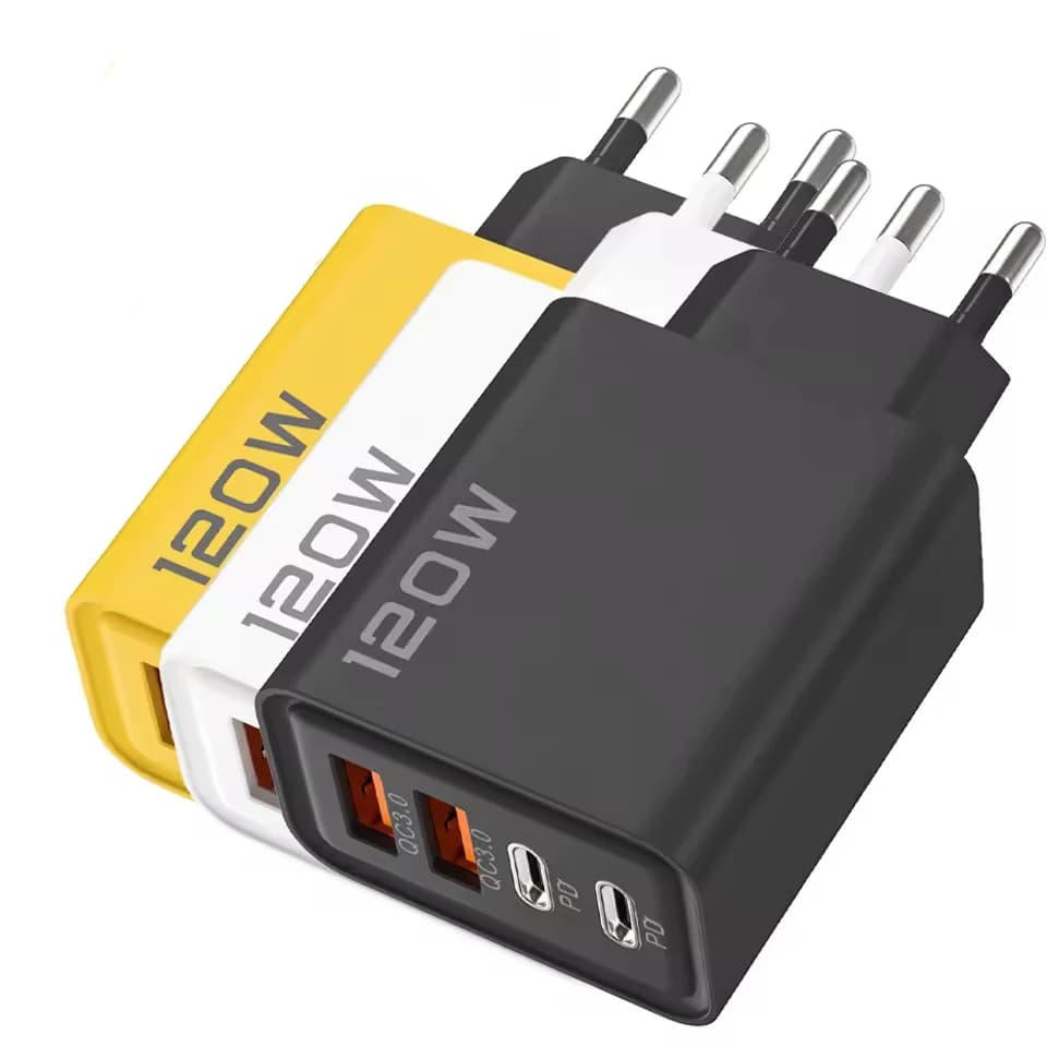 Fast Charging USB Type C Charger 120W 4 Port PD Quick Charge 3.0 For iPhone Samsung Xiaomi Huawei EU US UK Plug Phone Adapter