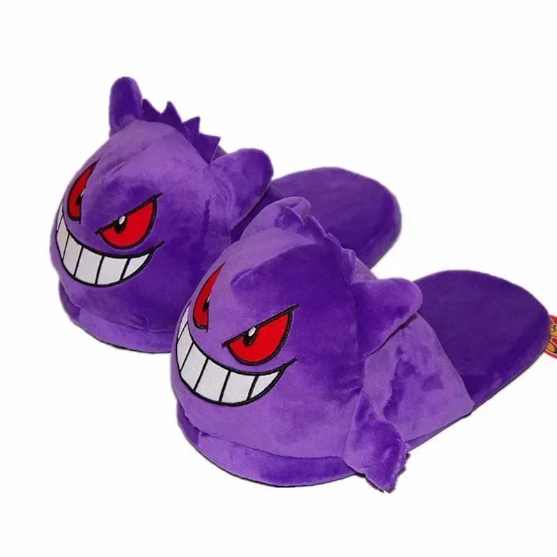 cartoon anime Gengar Snorlax Winter Slippers Bottom Soft Insole 280MM Home Shoes Thick Slippers Non-slip Comfortable Slippers