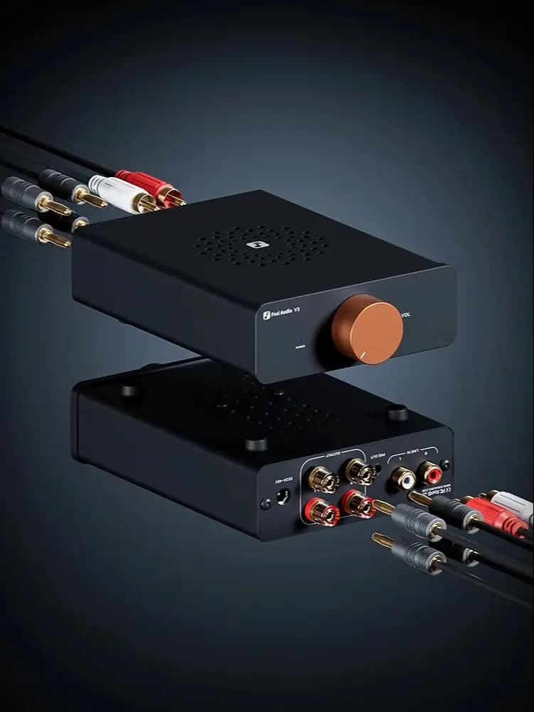 Fosi Audio V3 Stereo Power Amplifier 300W *2 TPA3255 Class D Mini Amp 2 Channel Audio Amplifier for Subwoofer Passive Bookshelf