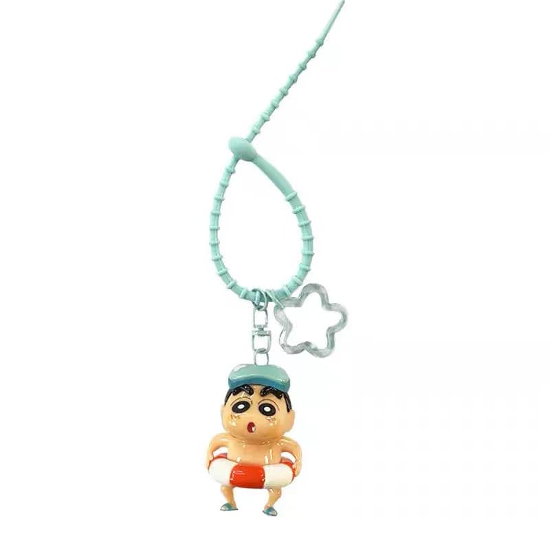 New Crayon Shin-Chan Keychain Anime Figures Colorful Series Surfing Pendant Cartoon Car Key Chain Kids Toys Fans Gift Ornament