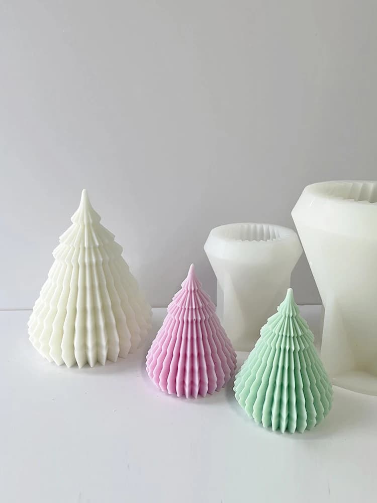 Origami Christmas Tree Silicone Mold DIY Aroma Candle Plaster Ornament Mould Candle Making Supplies Christmas Decoration