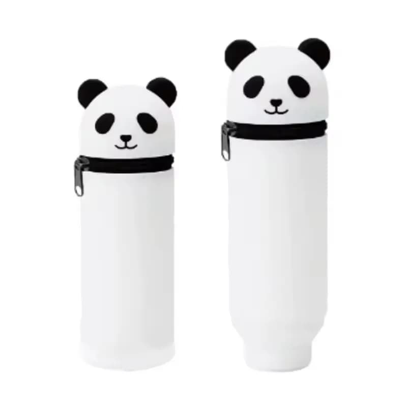 1PCS Kawaii Animals Silicone Telescoping Pencil Case Student Large Capacity Stationery Bag Giraffe/ Bee/Panda Learn Stationery