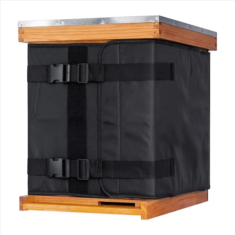 AT63-Bee Beehive Wrap For Winter Storage-600D Oxford Fabric, Adjustable Design Fits 8 And 10 Frame Hives For 2 Deep Box Set