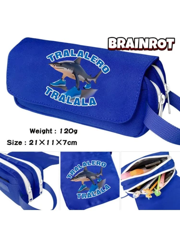 Italian Brainrot Cute Pencil Case Tung Tungtung Sahur Students Stationery Telala Funny Shark Office Supplies New Semester Gifts