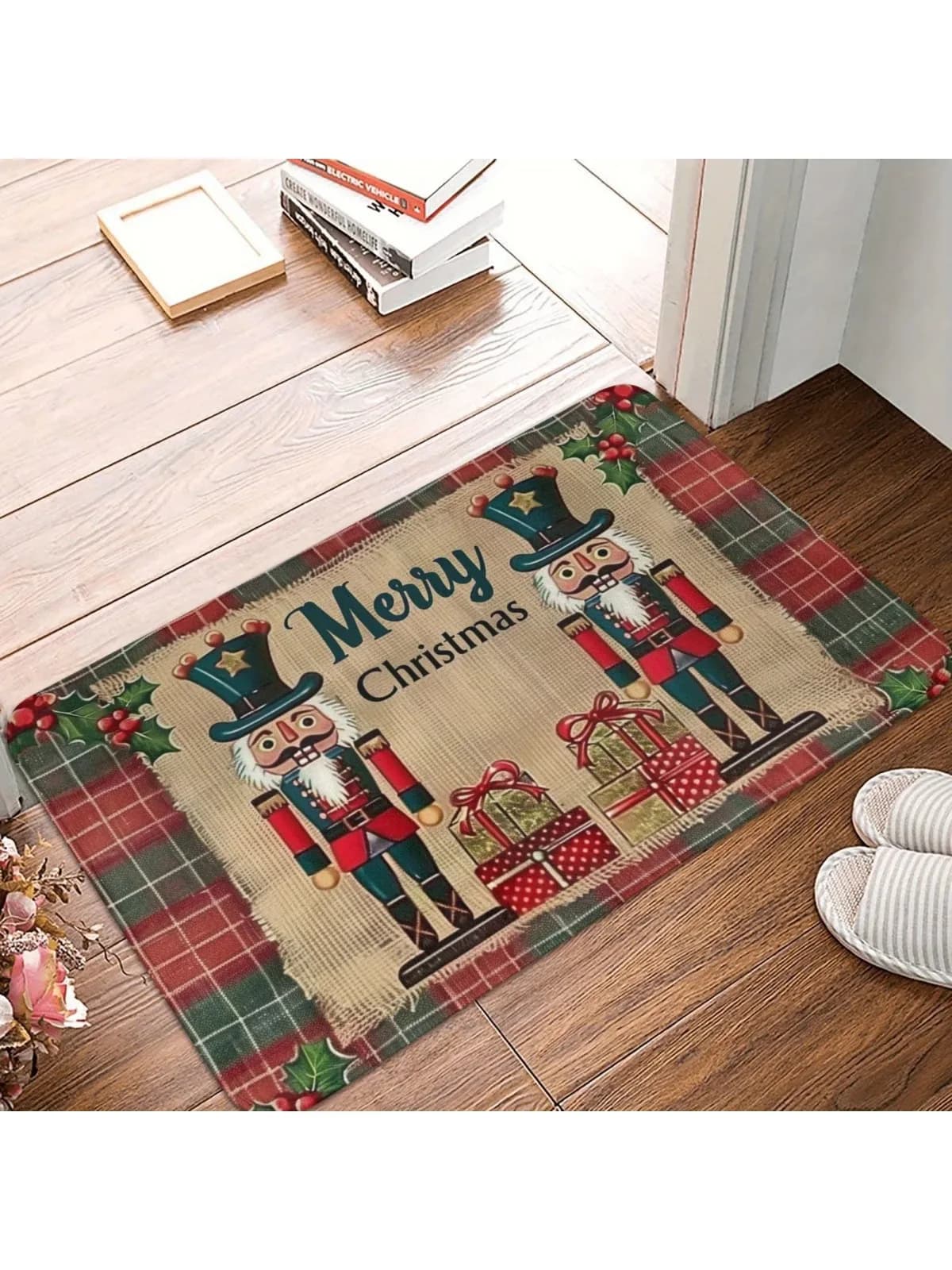 Christmas Nutcracker Festive Holiday Design Welcome Door Mats Home Decor Kitchen Hallway Balcony Rugs Christmas Decorations