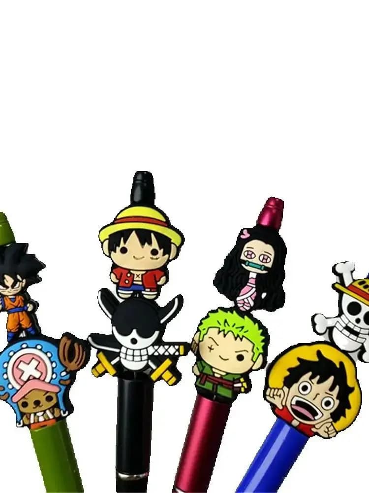 5pcs BANDAI One Piece Luffy Son Goku demon slayer silicone focal bead Pacifier Chain Clips Beads children Toys DIY gift