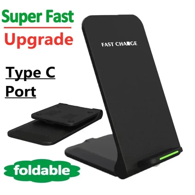 Wireless Charger Stand Pad for iPhone 17 16 15 14 13 12 Pro Samsung Xiaomi Phone Chargers Induction Fast Charging Dock Station