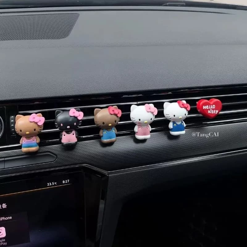 Hello Kitty Cartoon Car Aromatherapy Fashion Personalized Car Air Outlet Fragrance Stone Cute Interior Decoration Ornament