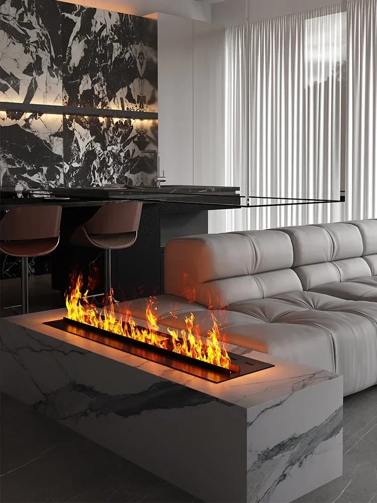 3D Water Atomization Fireplace Monochrome Flame Indoor Humidifier Decoration Intelligent Remote Control Water Steam Fireplace