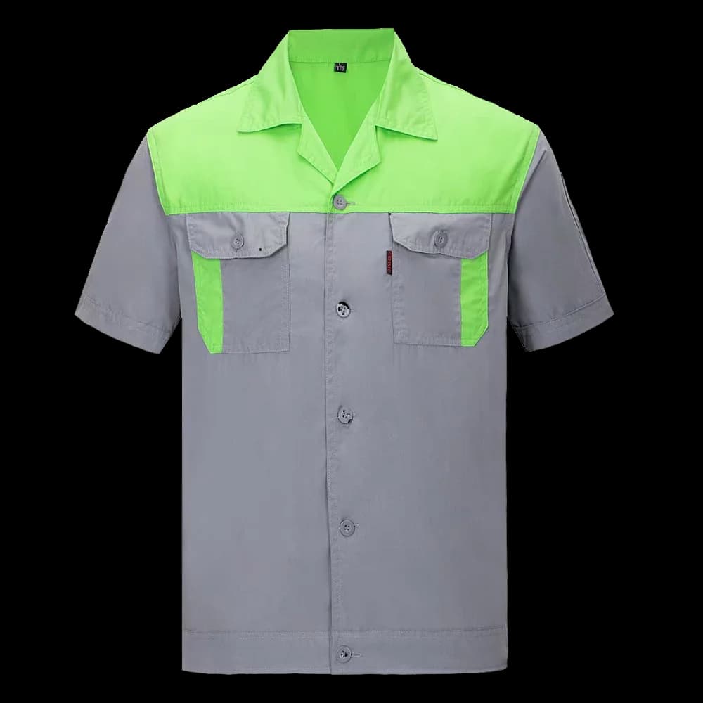 DIY LOGO spring and autumn short-sleeved overalls men's labor insurance suits workshop maintenance tooling tops
