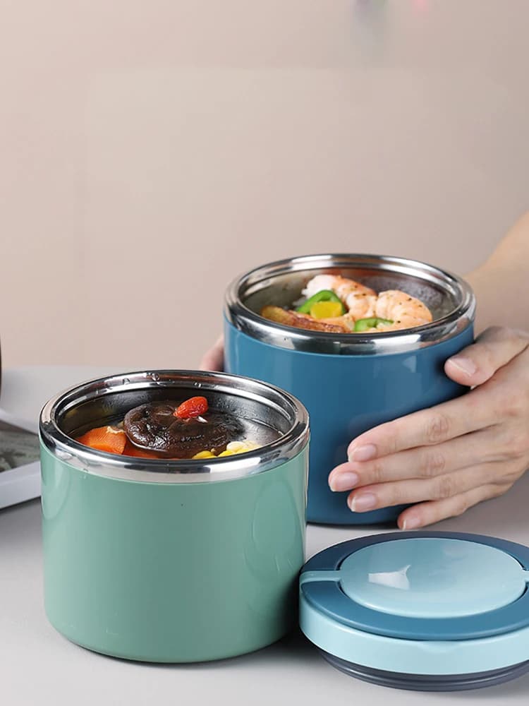 Insulated Stainless Steel Food Thermal Jar 630/1000ml Soup Thermos Container Lunch Box for School Children Keeps Hot