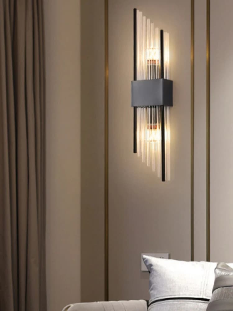 European Creative Simple New LED Crystal Wall Lamp Bedroom Bedside Lamp Living Room Corridor Staircase Decorative Lighting