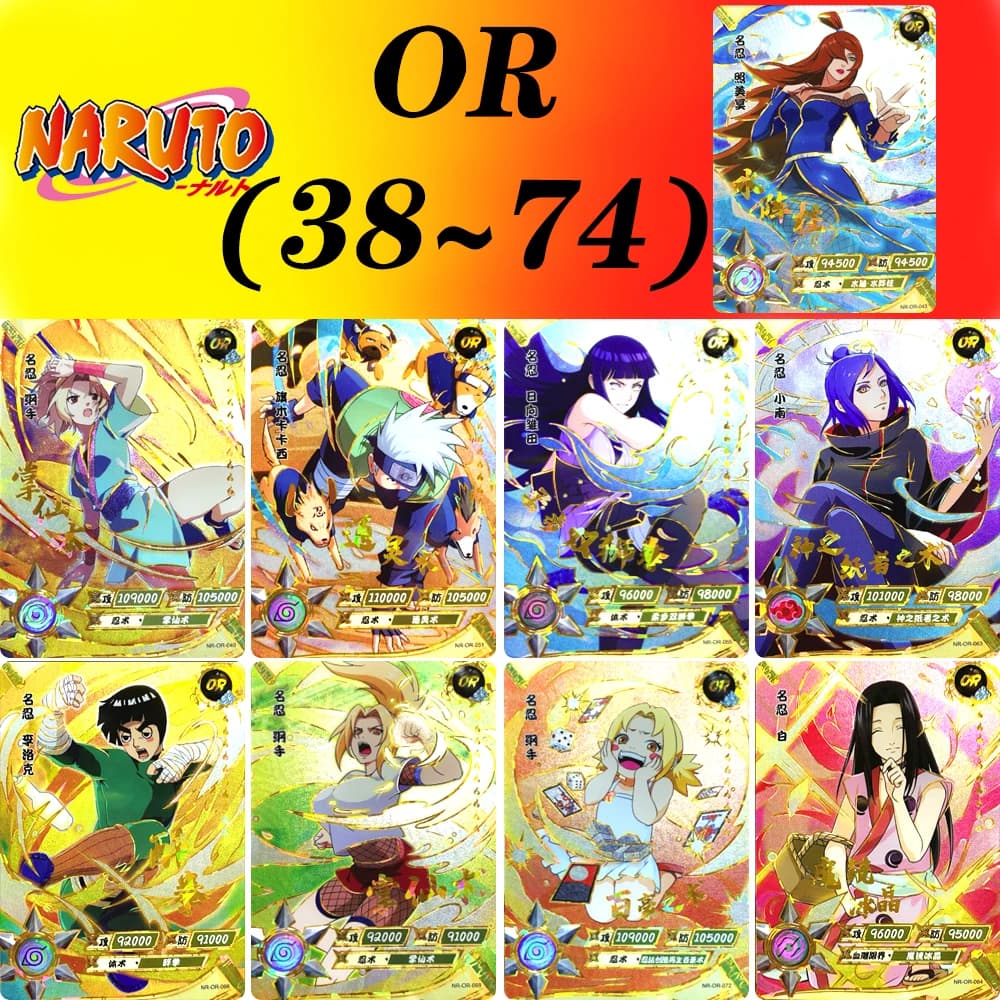 KAYOU NARUTO OR card 38~74 series Hatake Kakashi Gaara rare texture Collection card Christmas birthday gift Game toys