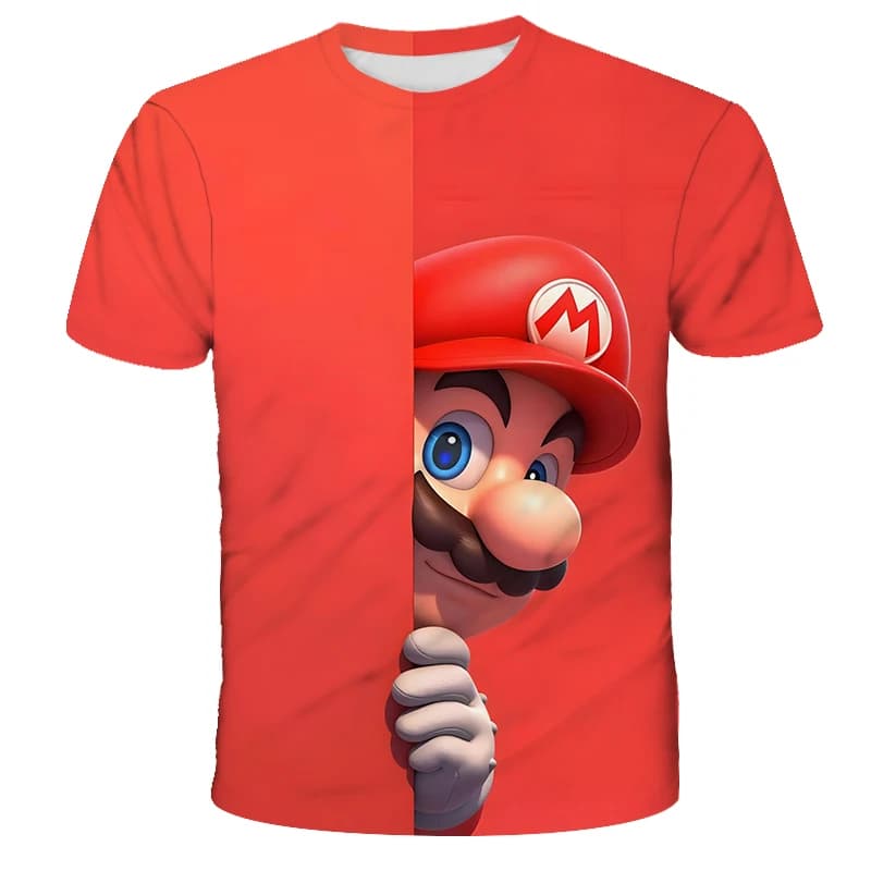 2025 New Super Mario Bros. 3DT Shirt Kids Summer Dress Boy T-Shirt Baby Girl Short Sleeve Top Kids Cute Birthday Gift