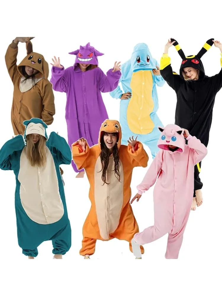 okemon Cosplay Kigurumi Onesie Snorlax Jigglypuff Umbreon Gengar Costume Halloween Adult Anime Bulbasaur Pajamas