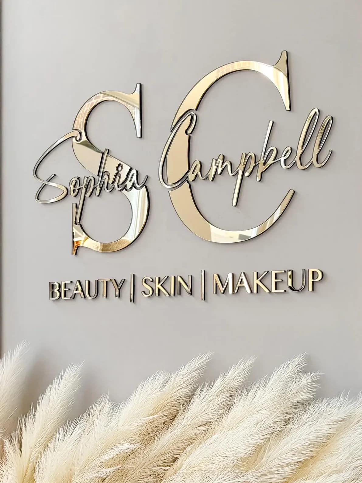 Custom Laser Cut Logo Sign 3D Mirror Wall Letters Large Business Sign Acrylic Lobby Sign Personalized Wall Sign for Salon Studio
