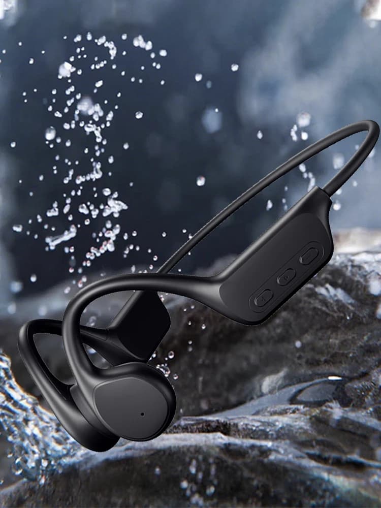New True Bone Conduction IPX8  Waterproof  Swimming Headphones Wireless Earphone Bluetooth Sport Headset MP3 With Mic For Runnin