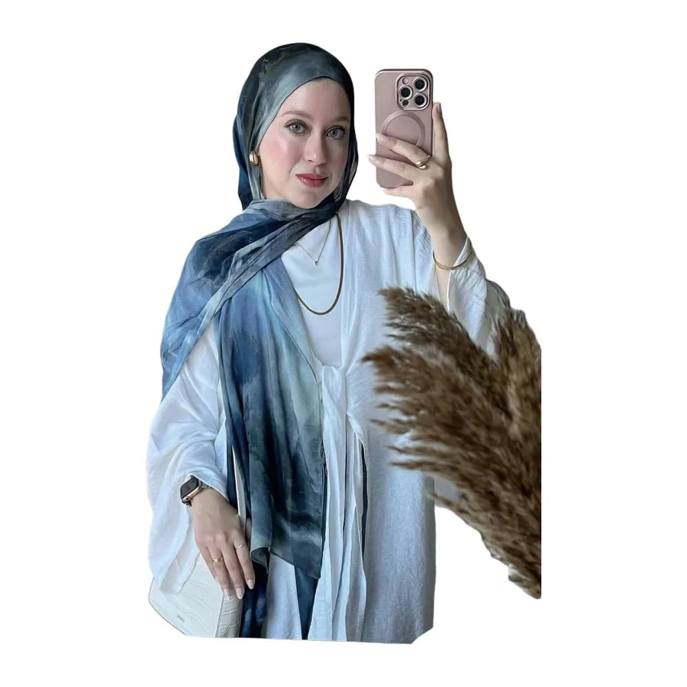 New Women's Watercolor Hijab Scarf Bandana Headband Vintage Luxury Beach 180cm Long Handkerchief Bohemia Muslim Accessories 2024