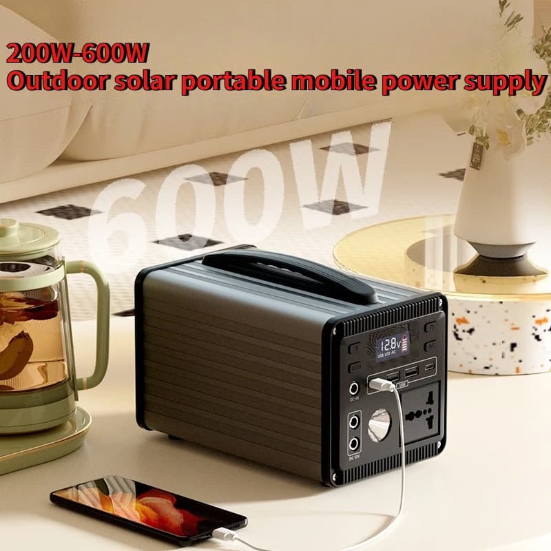 200W-600W 220V Portable Power Station Outdoor Camping Emergency Power External Battery Solar Energy Storage System Battery