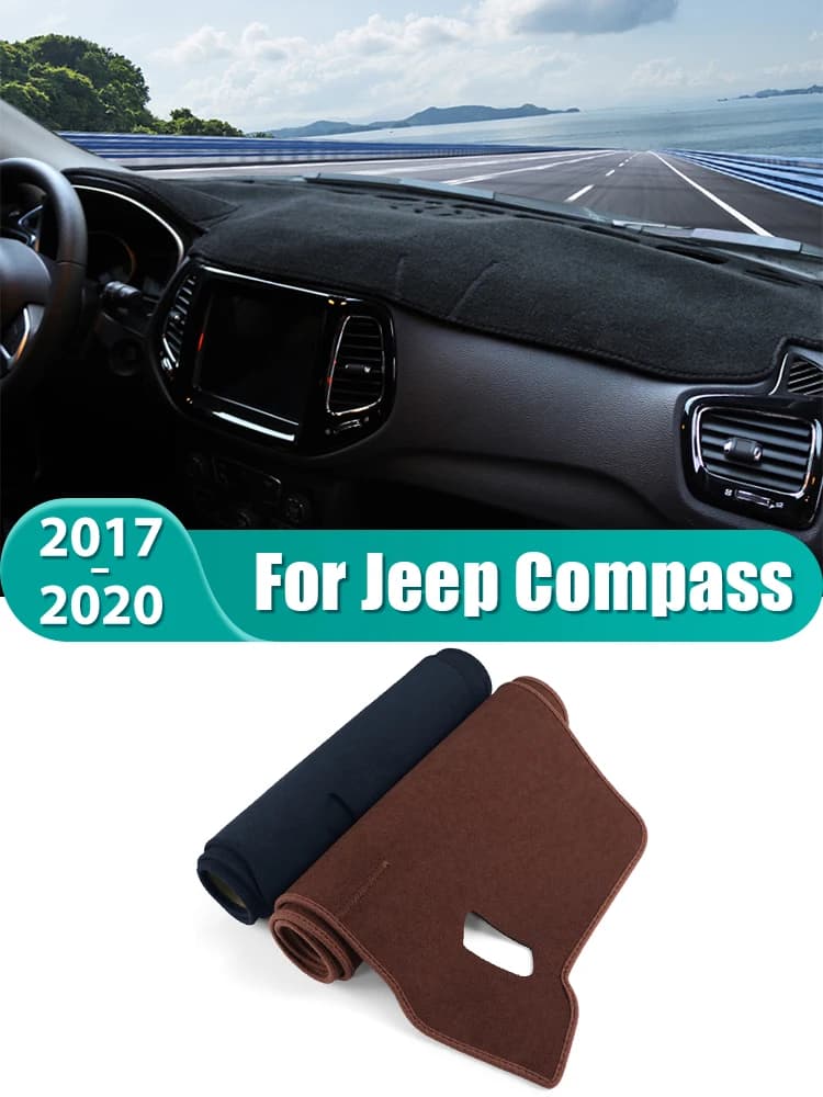For Jeep Compass 2017 2018 2019 2020 Car Dashboard Mat Sun Shade Instrument Desk Non-slip Cover Accessories