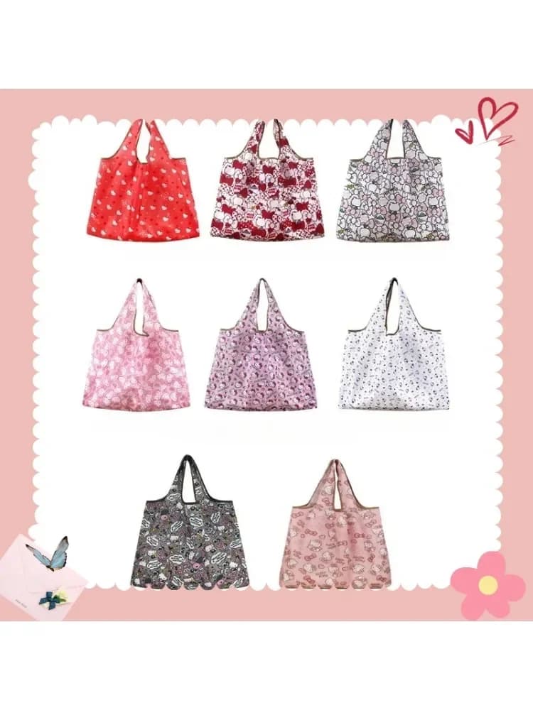Sanrio Kuromi Eco-Friendly Reusable Bags Anime Figure My Melody Anime Merchandise Decoration Waterproof Cartoon Convenience Pack