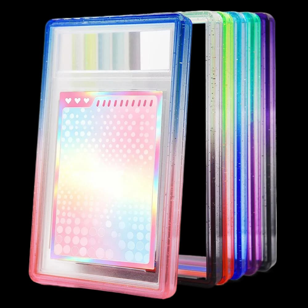 6/12x Glitter TPU Slab Bumper Guard Case Holder Protective Skin Display Sleeves with Clear Back for PSA 35PT Graded Trading Card