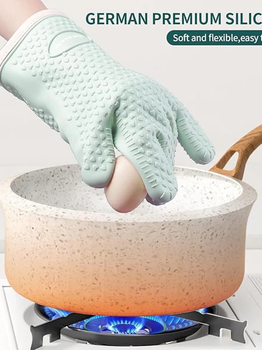 Anti-scald Thickened Silicone Gloves Heat Resistant Microwave Oven Baking Gloves BBQ Gloves Anti-slip Heat Insulation Mitts