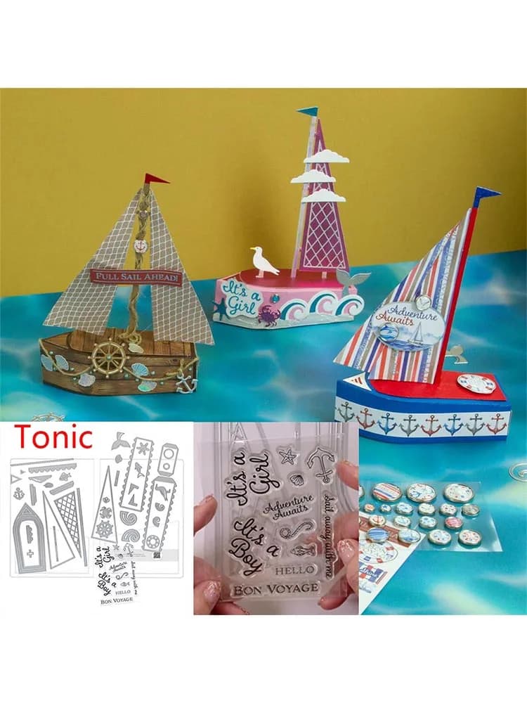 New Sail Away Boat Box Die Set Metal Cutting Dies DIY Scrapbooking Album Embossing Petal Perfection Gift Cuts Crafts Decoration