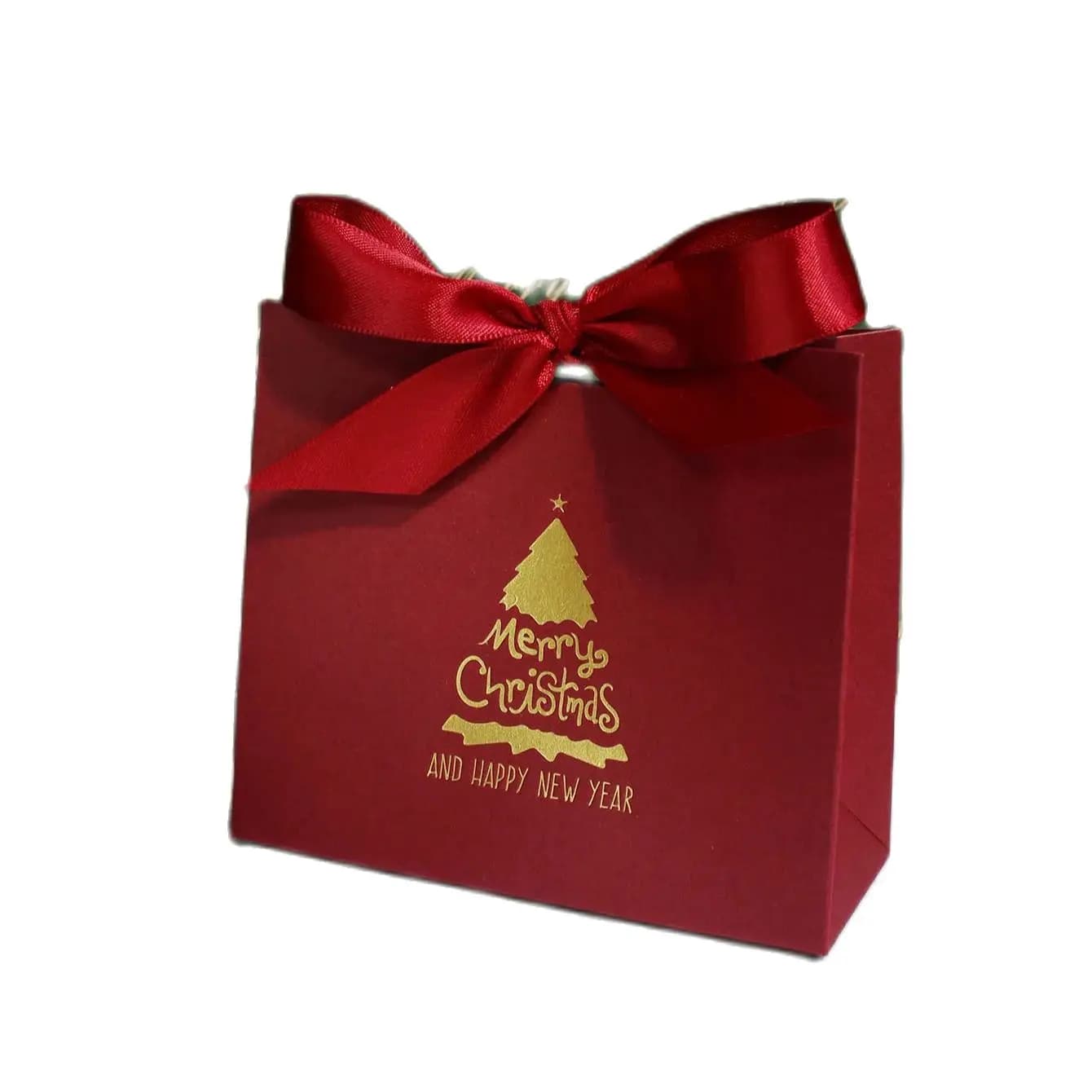 10/20pcs Christmas Candy Boxes Santa Snowman Elf Cookie Gift Box Merry Christmas Packaging Bag New Year 2025