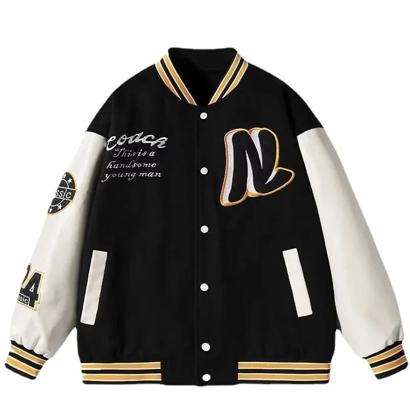 Embroidery Baseball Uniform Man Casual Jackets New Autumn Splicing Trendy Jacket Fashion High Street Outerwear Loose Clothes