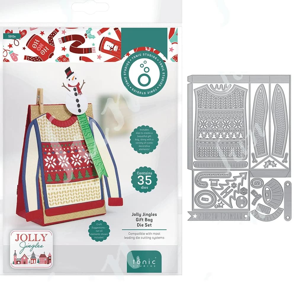 Christmas Jolly Jingles Gift Bag Die Set Metal Cutting Dies DIY Scrapbooking Photo Album Decorative Embossing Paper Card Crafts